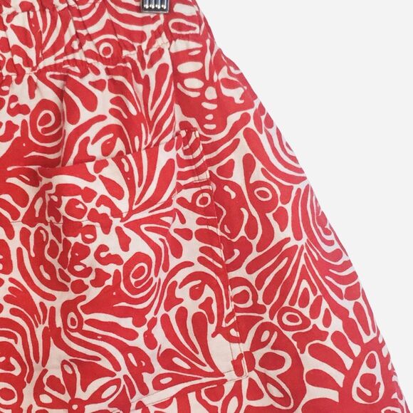 NWT LOFT outlet linen blend pull on high rise shorts red print woman's size XL - Picture 2 of 12